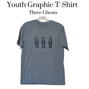 EUC Halloween Youth TShirt light grey ghosts XXL Unisex